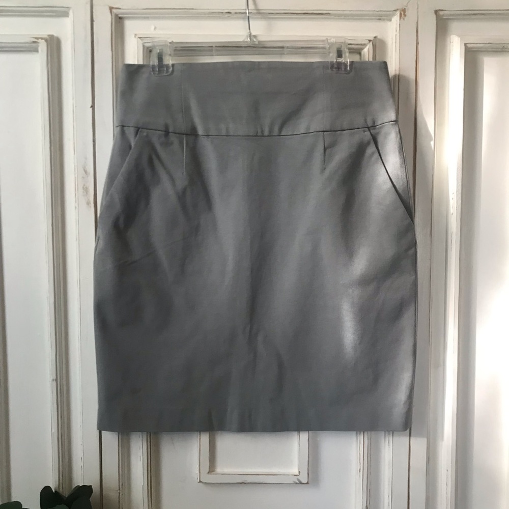 BANANA REPUBLIC Gray Stretch Pencil Skirt, Light Grey Skirt, Dressy Skirt, 12